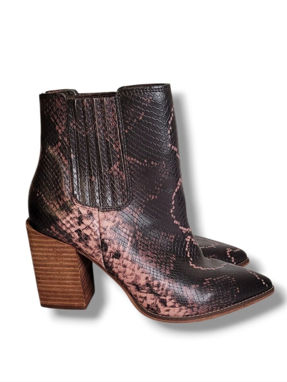 Steve Madden Acton Snakeskin Ankle Boots Size 7.5